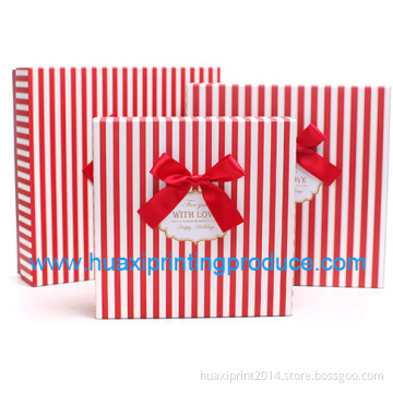 red stripe oblong gift boxes with oblong